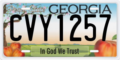 GA license plate CVY1257