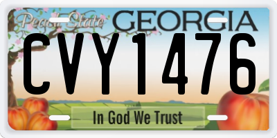 GA license plate CVY1476