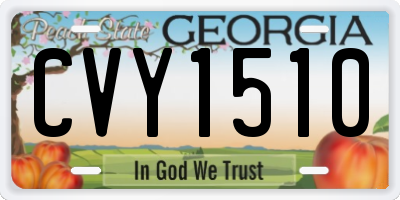 GA license plate CVY1510