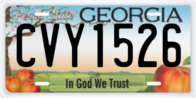 GA license plate CVY1526