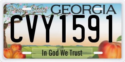GA license plate CVY1591
