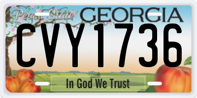 GA license plate CVY1736