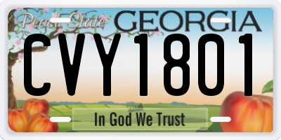 GA license plate CVY1801