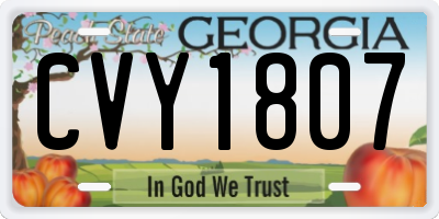 GA license plate CVY1807