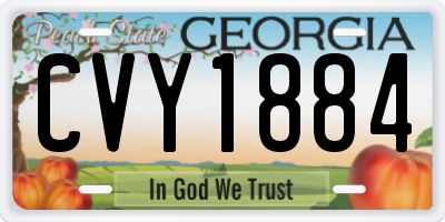 GA license plate CVY1884