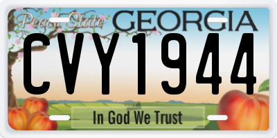 GA license plate CVY1944