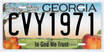 GA license plate CVY1971