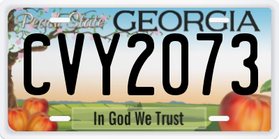 GA license plate CVY2073