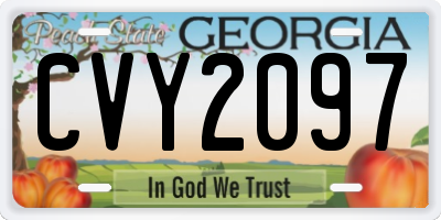 GA license plate CVY2097