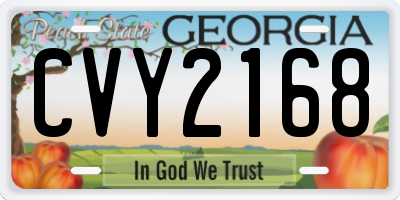 GA license plate CVY2168