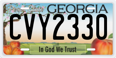 GA license plate CVY2330