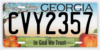 GA license plate CVY2357
