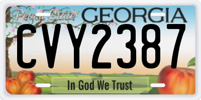 GA license plate CVY2387