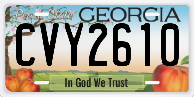 GA license plate CVY2610