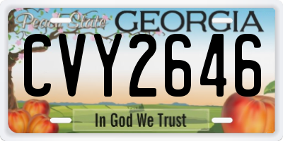 GA license plate CVY2646