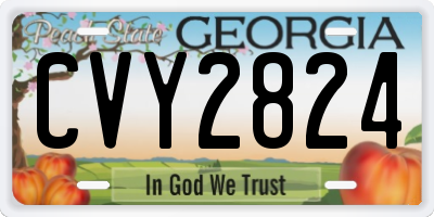 GA license plate CVY2824