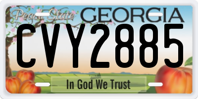 GA license plate CVY2885