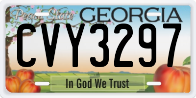GA license plate CVY3297