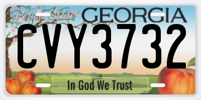 GA license plate CVY3732