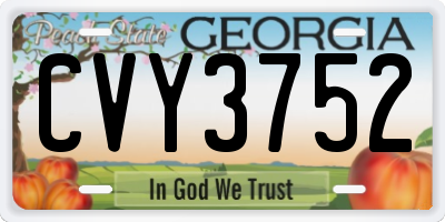 GA license plate CVY3752