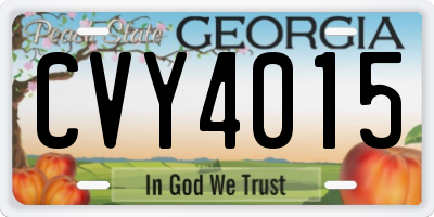 GA license plate CVY4015