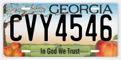 GA license plate CVY4546