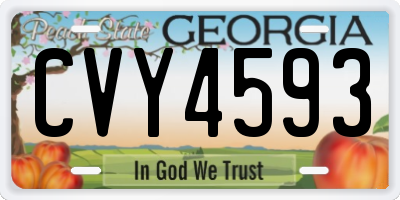 GA license plate CVY4593
