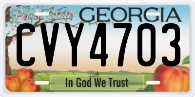 GA license plate CVY4703