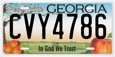 GA license plate CVY4786