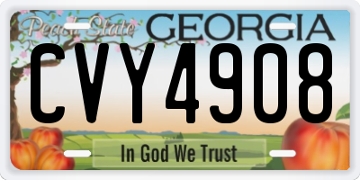 GA license plate CVY4908