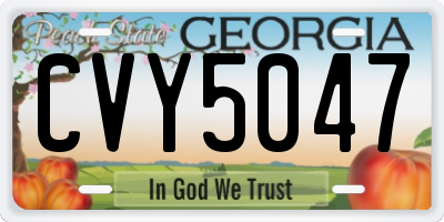 GA license plate CVY5047