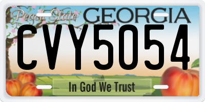 GA license plate CVY5054