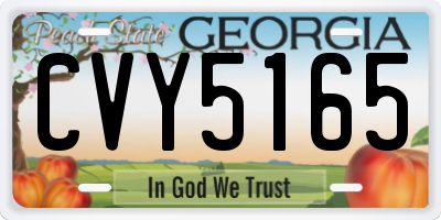 GA license plate CVY5165