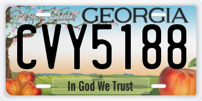 GA license plate CVY5188