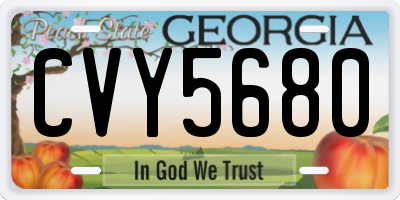 GA license plate CVY5680