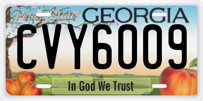 GA license plate CVY6009