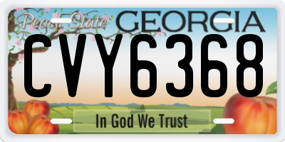 GA license plate CVY6368