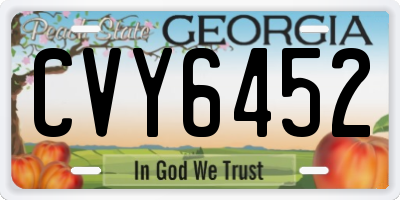 GA license plate CVY6452