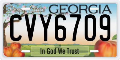 GA license plate CVY6709