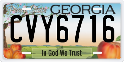 GA license plate CVY6716
