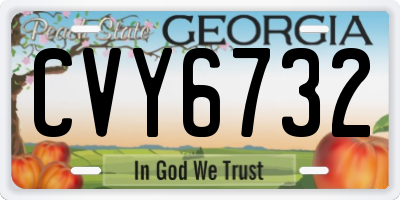 GA license plate CVY6732
