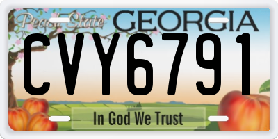 GA license plate CVY6791