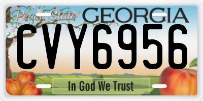 GA license plate CVY6956