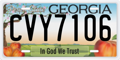 GA license plate CVY7106
