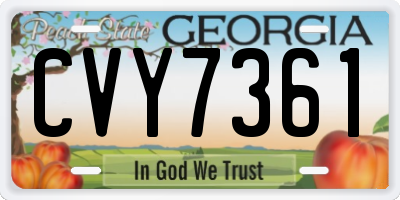 GA license plate CVY7361