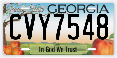 GA license plate CVY7548