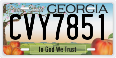GA license plate CVY7851