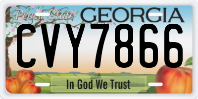 GA license plate CVY7866