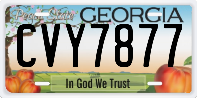 GA license plate CVY7877
