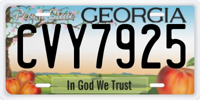 GA license plate CVY7925